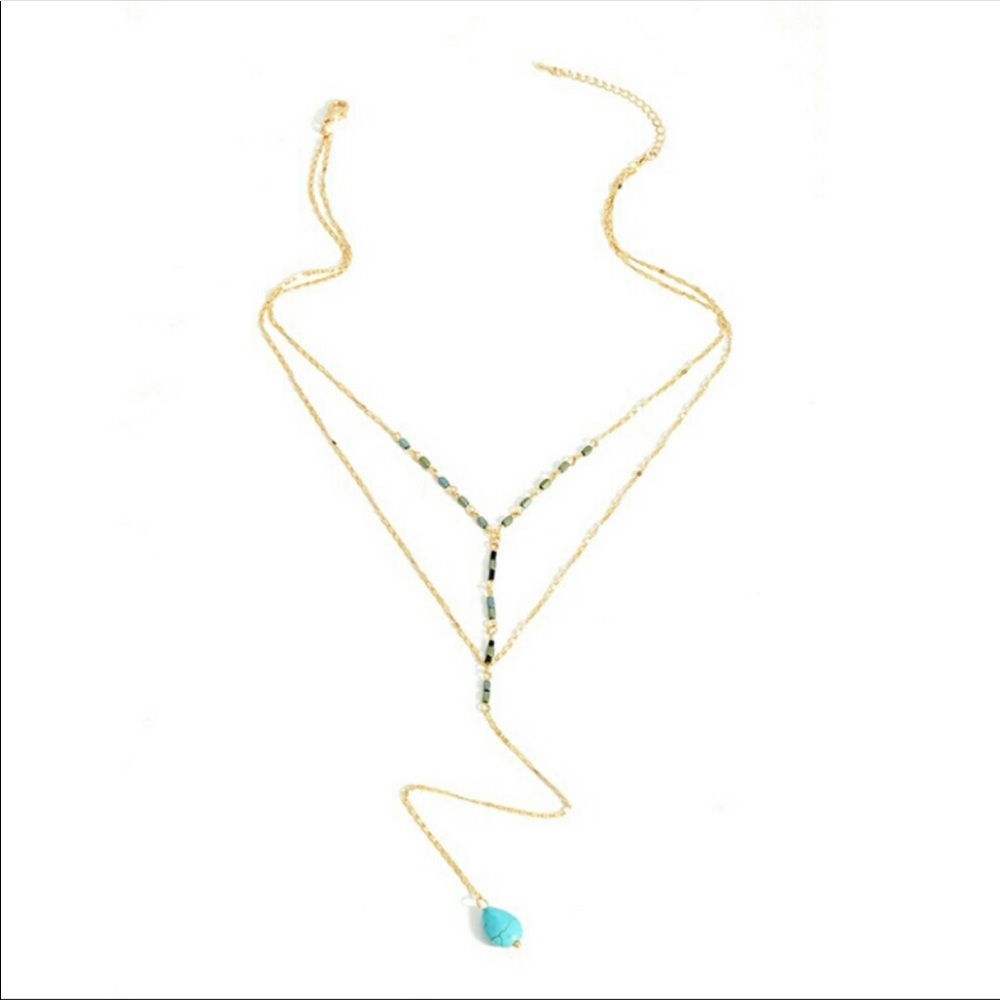 Double Layered Hematite & Howlite Necklace 14k - Picture 5 of 6